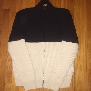 J Crew Colorblock Full Zip Sweater